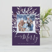 Winter Greenery plum zo heel prettig jaar in Revie Feestdagenkaart (Staand voorkant)