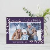 Winter Greenery Plum, zo mooi Landschap foto Feestdagenkaart (Staand voorkant)