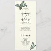 Winter Greenery | Programma Ivory Wedding Programmakaart (Voorkant)
