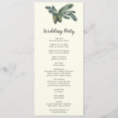Winter Greenery | Programma Ivory Wedding Programmakaart (Achterkant)