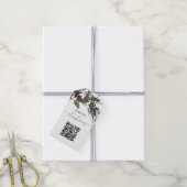 Winter Greenery QR Code Kerstmis Cadeaulabel (Met Touw)