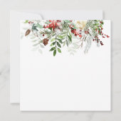 Winter Greenery Red Berry Bird kerstkaart Kaart (Achterkant)