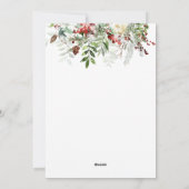 Winter Greenery Red Berry Bird Kerstmis Feestdagenkaart (Achterkant)