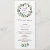 Winter Greenery Red Berry Wedding Menu (Voorkant)