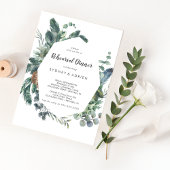 Winter Greenery Rehearsal Dinner Invitation Kaart