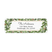 Winter Greenery Return Address Etiket (Voorkant)