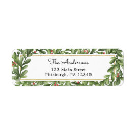 Winter Greenery Return Address Etiket