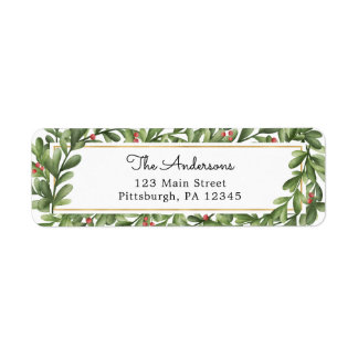 Winter Greenery Return Address Etiket