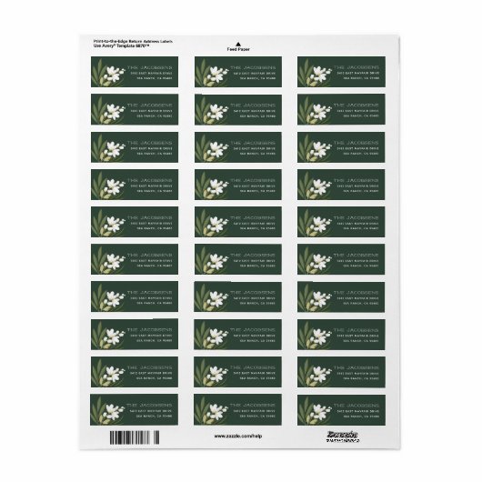 Winter Greenery Return Address Label (Full Sheet)