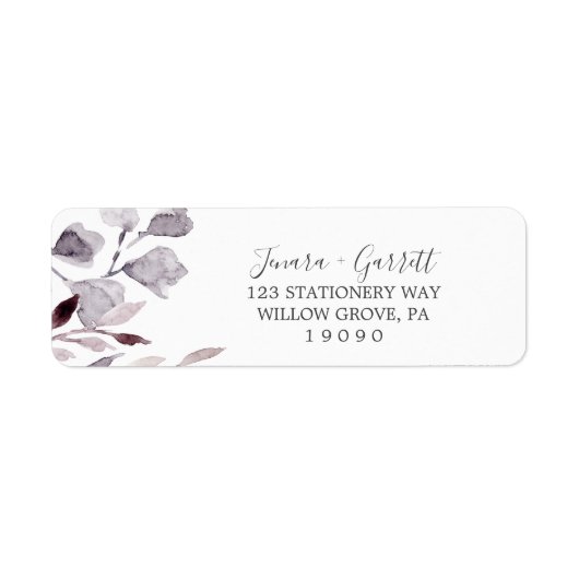 Winter Greenery Return Address Label (Voorkant)