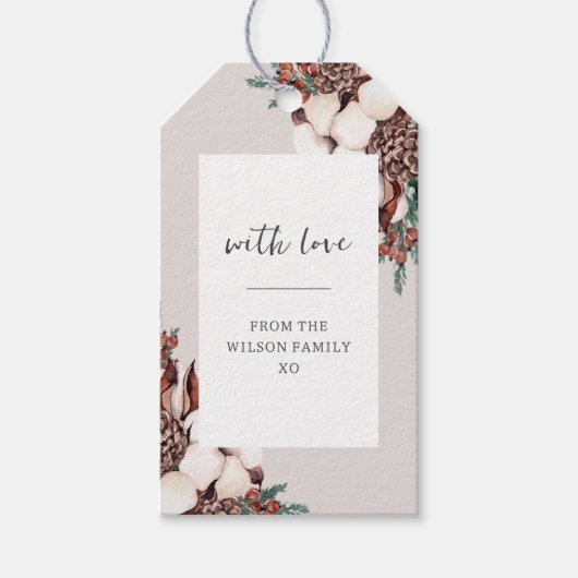 Winter Greenery Simple Holiday Cadeaulabel (Voorkant)