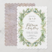 Winter Greenery Sip en Zie uitnodiging (Voorkant / Achterkant)