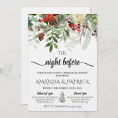 Winter Greenery The Night Before Rehearsal Dinner Kaart (Voorkant / Achterkant)