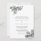 Winter Greenery Traditional Wedding Invitation Kaart (Voorkant)