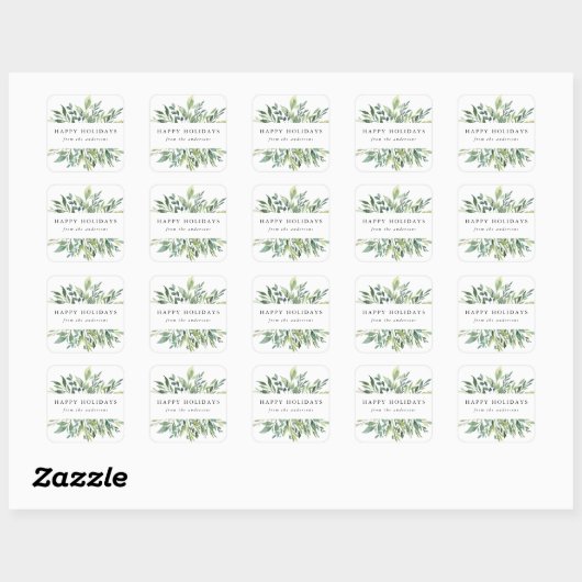 Winter Greenery | Vakantie Vierkante Sticker (Vel)