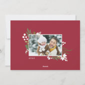 Winter Greenery | Vakantieknopkaart Feestdagenkaart (Achterkant)