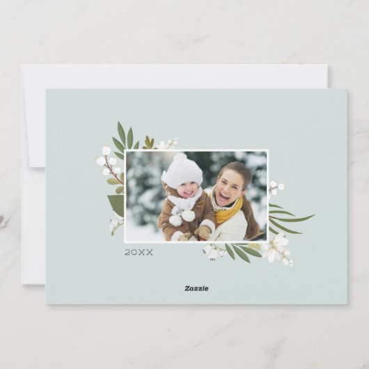 Winter Greenery | Vakantieknopkaart Feestdagenkaart (Achterkant)