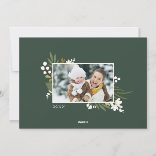 Winter Greenery | Vakantieknopkaart Feestdagenkaart (Achterkant)