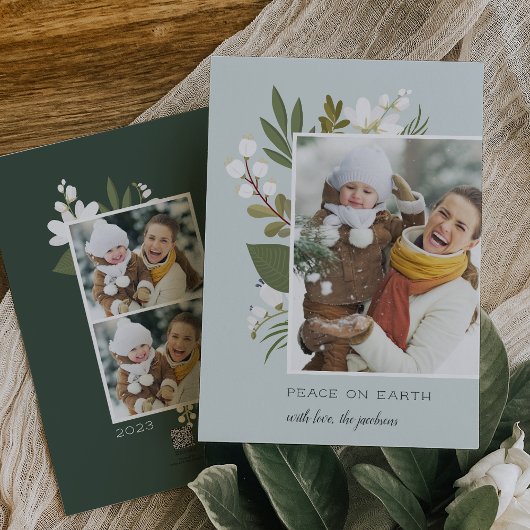 Winter Greenery | Vakantieknopkaart Feestdagenkaart