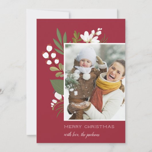 Winter Greenery | Vakantieknopkaart Feestdagenkaart (Voorkant)