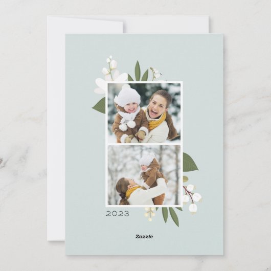 Winter Greenery | Vakantieknopkaart Feestdagenkaart (Achterkant)