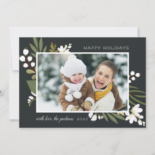 Winter Greenery | Vakantieknopkaart Feestdagenkaart (Voorkant)