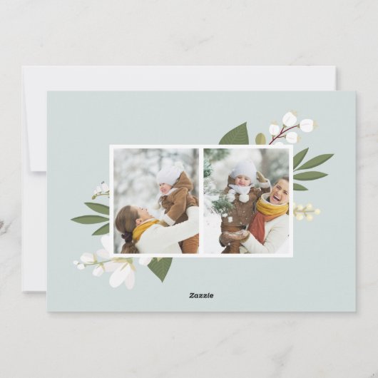 Winter Greenery | Vakantieknopkaart Feestdagenkaart (Achterkant)