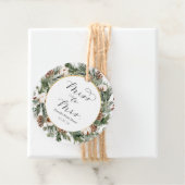 Winter Greenery Vrijgezellenfeest Elegant Favor Ta Bedankjes Labels (In situ)