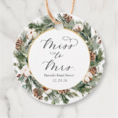 Winter Greenery Vrijgezellenfeest Elegant Favor Ta Bedankjes Labels (Voorkant)