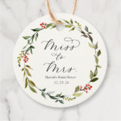 Winter Greenery Vrijgezellenfeest Elegant Favor Ta Bedankjes Labels (Voorkant)