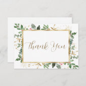 Winter Greenery Vrijgezellenfeest Hartelijk dank Bedankkaart (Voorkant / Achterkant)