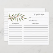 Winter Greenery Vrijgezellenfeest Recipe card (Voorkant / Achterkant)