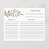 Winter Greenery Vrijgezellenfeest Recipe card (Voorkant)
