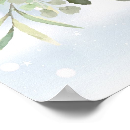 Winter Greenery Vrijgezellenfeest Welkomstteken Poster (Hoek)