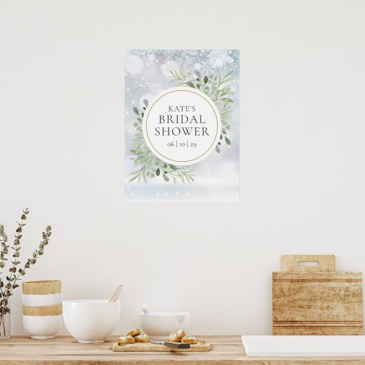 Winter Greenery Vrijgezellenfeest Welkomstteken Poster (Keuken)