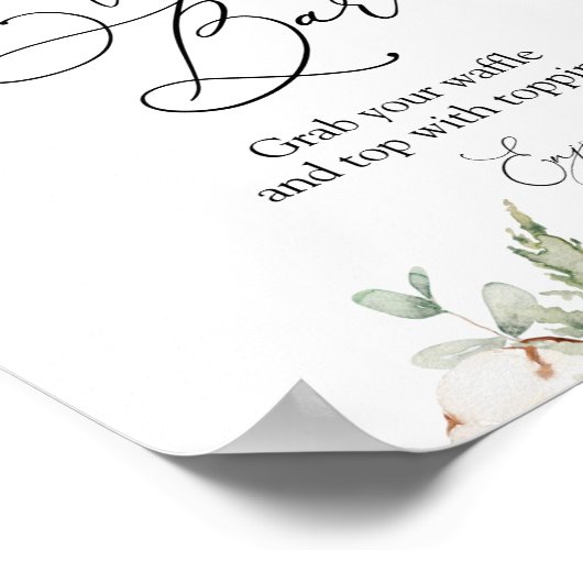 Winter Greenery Waffle Bar Pedestal Sign Poster (Hoek)