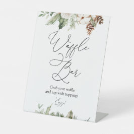 Winter Greenery Waffle Bar Pedestal Sign Reclamebord Met Voetstuk