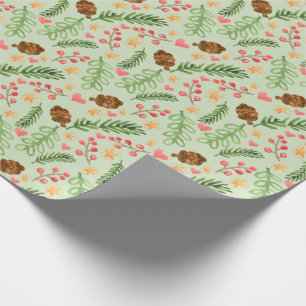 Winter Greenery Waterverf Cadeaupapier