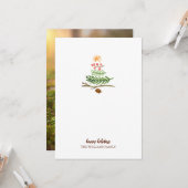 Winter Greenery Waterverf Fotokerstboom Kaart (Voorkant / Achterkant in situ)