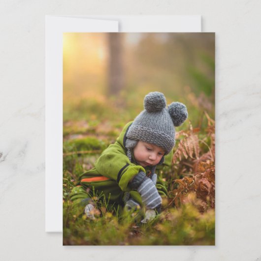 Winter Greenery Waterverf Fotokerstboom Kaart (Achterkant)