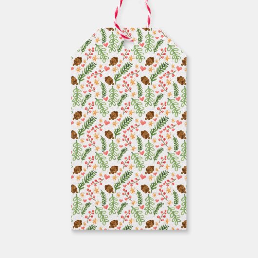 Winter Greenery Waterverf kerstboom Cadeaulabel (Achterkant)