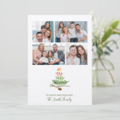 Winter Greenery Waterverf kerstboom Feestdagenkaart (Staand voorkant)