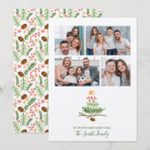 Winter Greenery Waterverf kerstboom Feestdagenkaart (Voorkant / Achterkant)