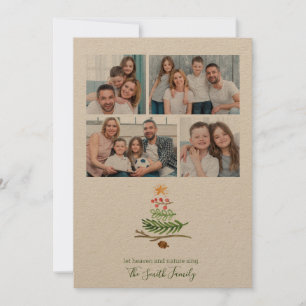 Winter Greenery Waterverf kerstboom Feestdagenkaart