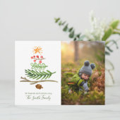 Winter Greenery Waterverf kerstboom Kaart (Staand voorkant)
