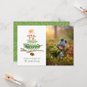 Winter Greenery Waterverf kerstboom Kaart (Voorkant / Achterkant in situ)