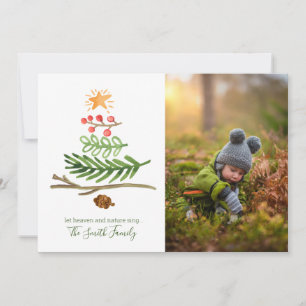 Winter Greenery Waterverf kerstboom Kaart