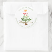 Winter Greenery Waterverf kerstboom Ronde Sticker (Tas)