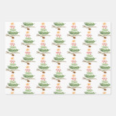 Winter Greenery Waterverf kerstboomschilfers Inpakpapier Vel (Voorkant)