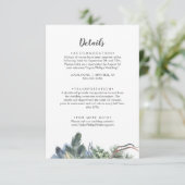Winter Greenery Wedding Details Enclosure Card Informatiekaartje (Staand voorkant)